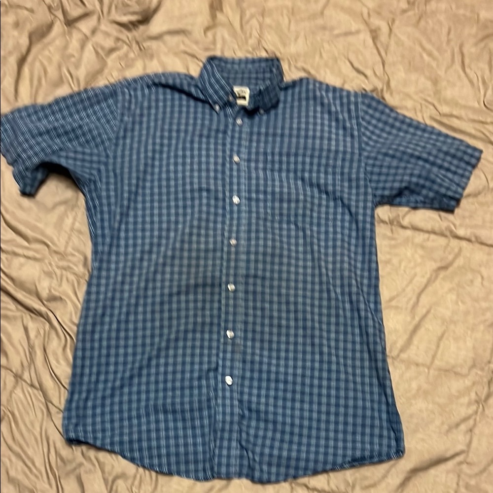 Wrangler Riata Blue Casual Button Down Shirt Classic Style Large Tall Western